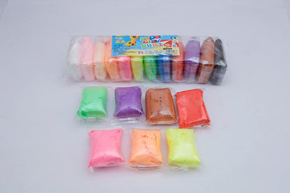 Pack of 4 Colorful DIY Art Clay Fluffy Foam with Tools (12 Colors per Pack)